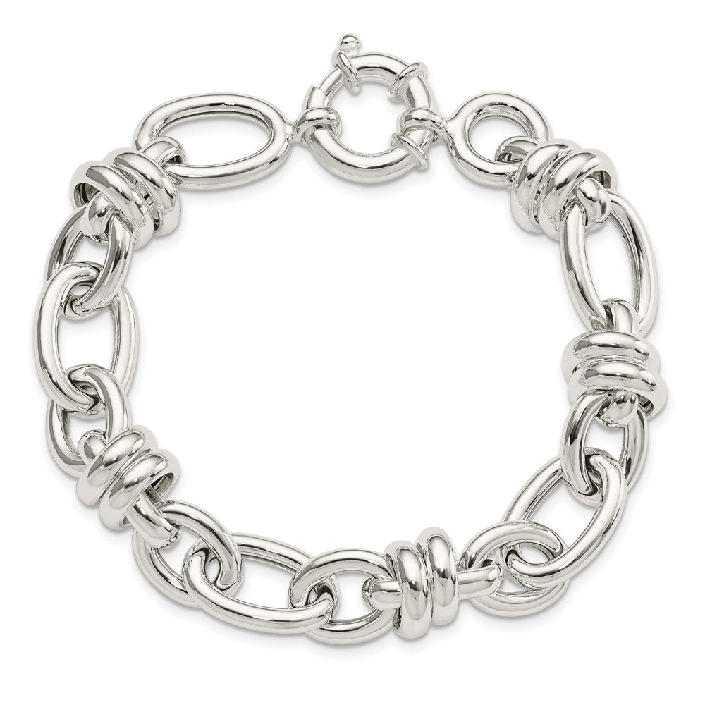 Sterling Silver Polished Fancy Link Bracelet QG5965-8.5