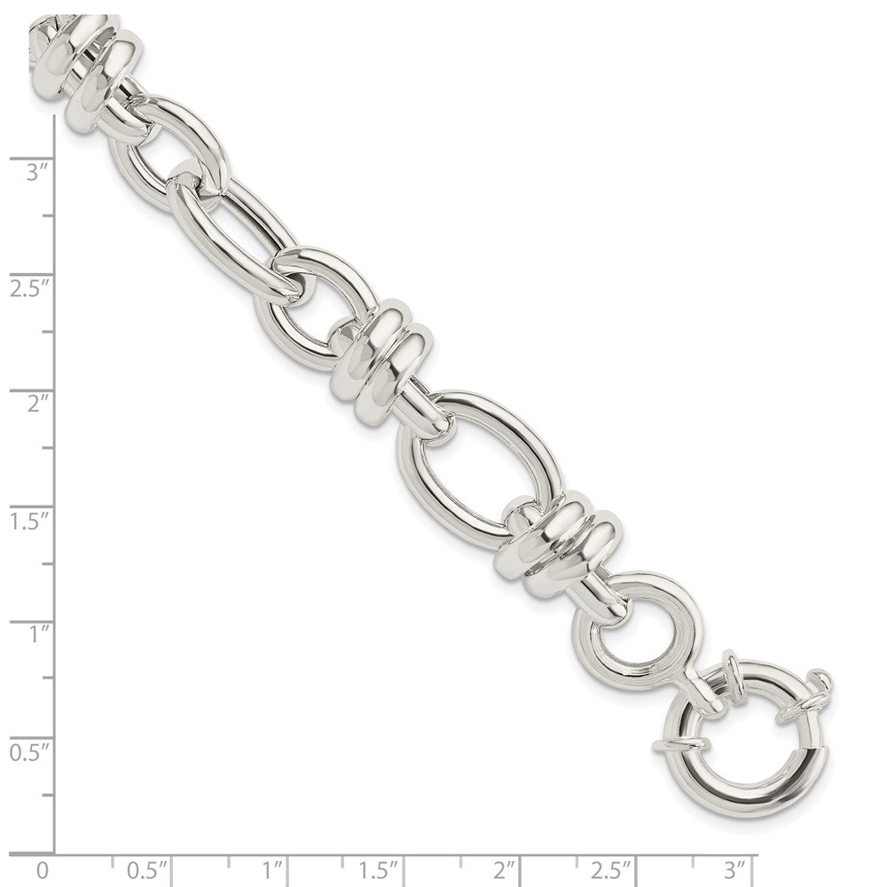 Sterling Silver Polished Fancy Link Bracelet QG5965-8.5