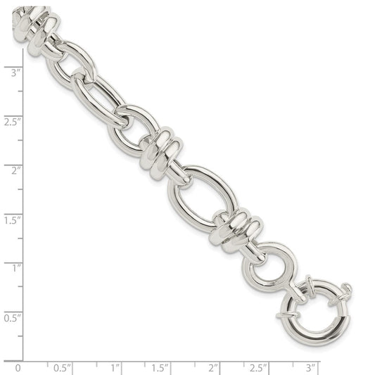 Sterling Silver Polished Fancy Link Bracelet QG5965-8.5