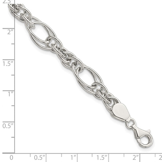 Sterling Silver Polished Fancy Link 7in Bracelet QG5970-7