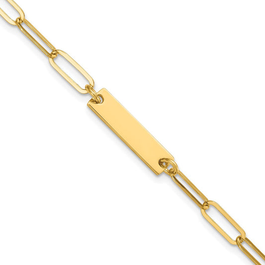 Sterling Silver Gold-plated Polished ID w/ 1.25in ext. Bracelet QG5984-6.75