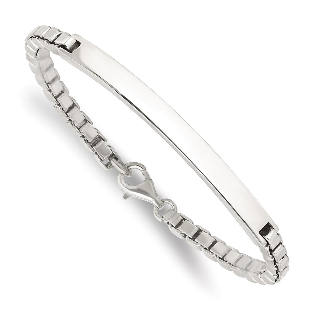 Sterling Silver Polished Box Chain ID Bracelet QG6241-7