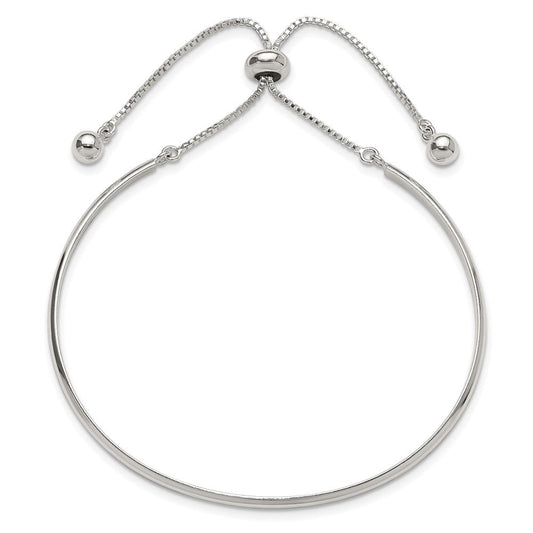 Sterling Silver Polished Bar Adjustable Bracelet QG6261