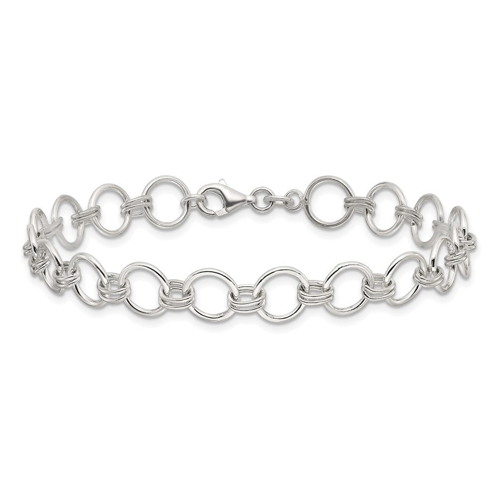 Sterling Silver Polished Circle Link 7.25in Bracelet QG6392-7.25