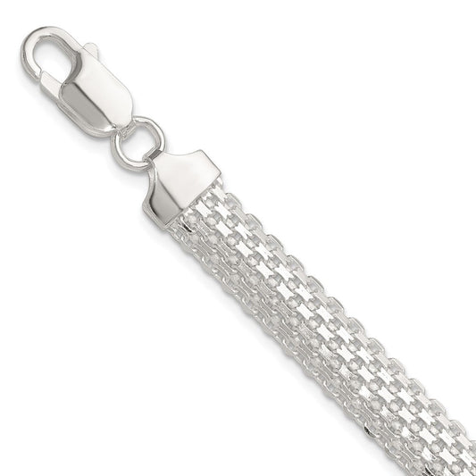 Sterling Silver Polished 8.5mm Bismark 7in Bracelet QG6410-7
