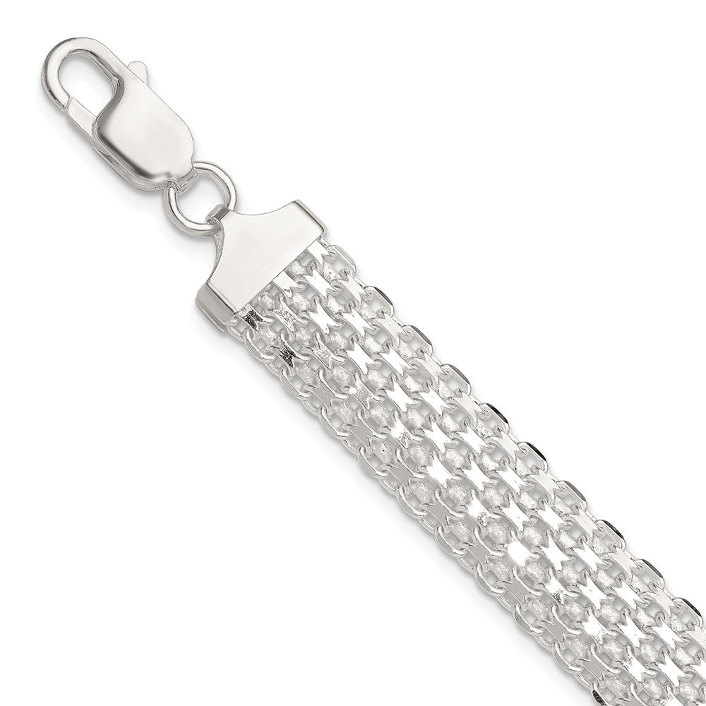 Sterling Silver Polished 11.5mm Bismark 7in Bracelet QG6411-7