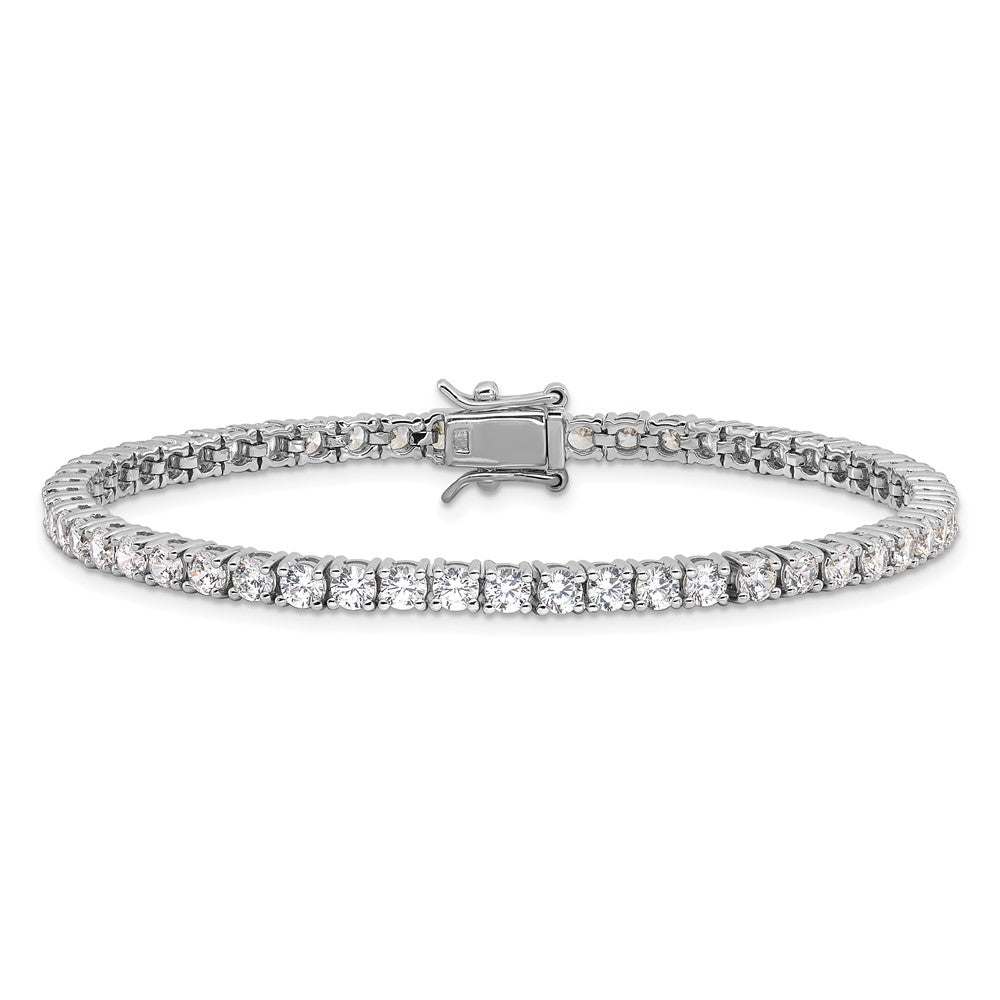 Sterling Silver Rhodium-plated Polished CZ Tennis Bracelet QG6431-7.25