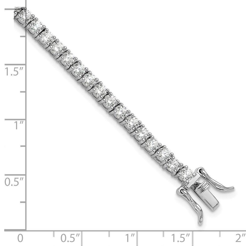 Sterling Silver Rhodium-plated Polished CZ Tennis Bracelet QG6431-7.25