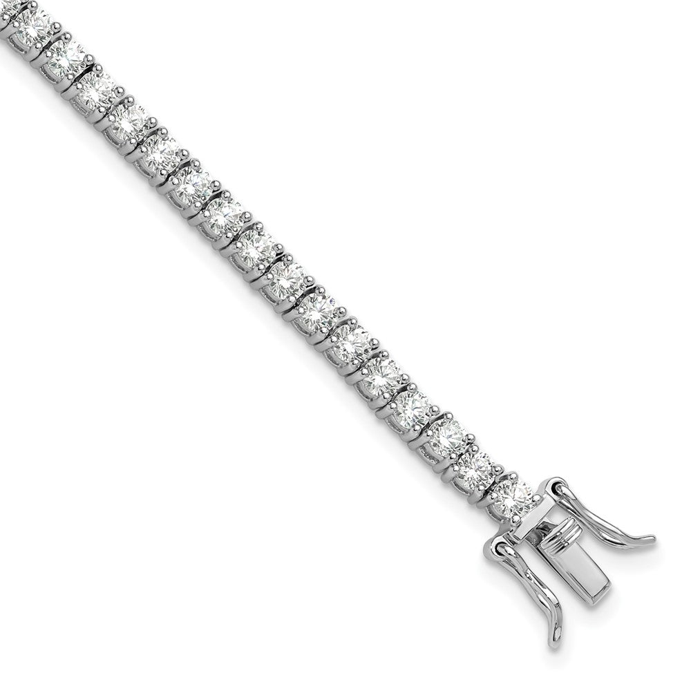 Sterling Silver Rhodium-plated Polished CZ Tennis Bracelet QG6431-7.25