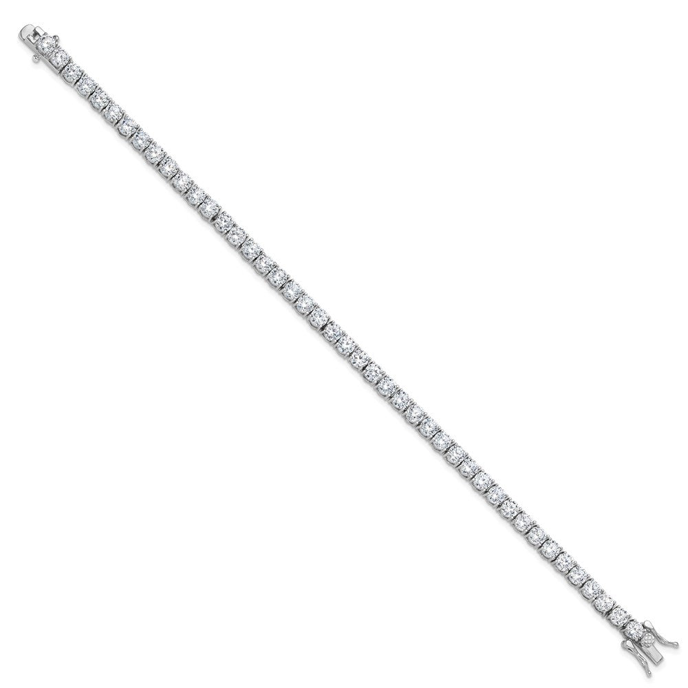 Sterling Silver Rhodium-plated 4mm CZ 7.5in Tennis Bracelet QG6432-7.5