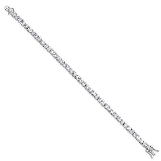 Sterling Silver Rhodium-plated 4mm CZ 7.5in Tennis Bracelet QG6432-7.5