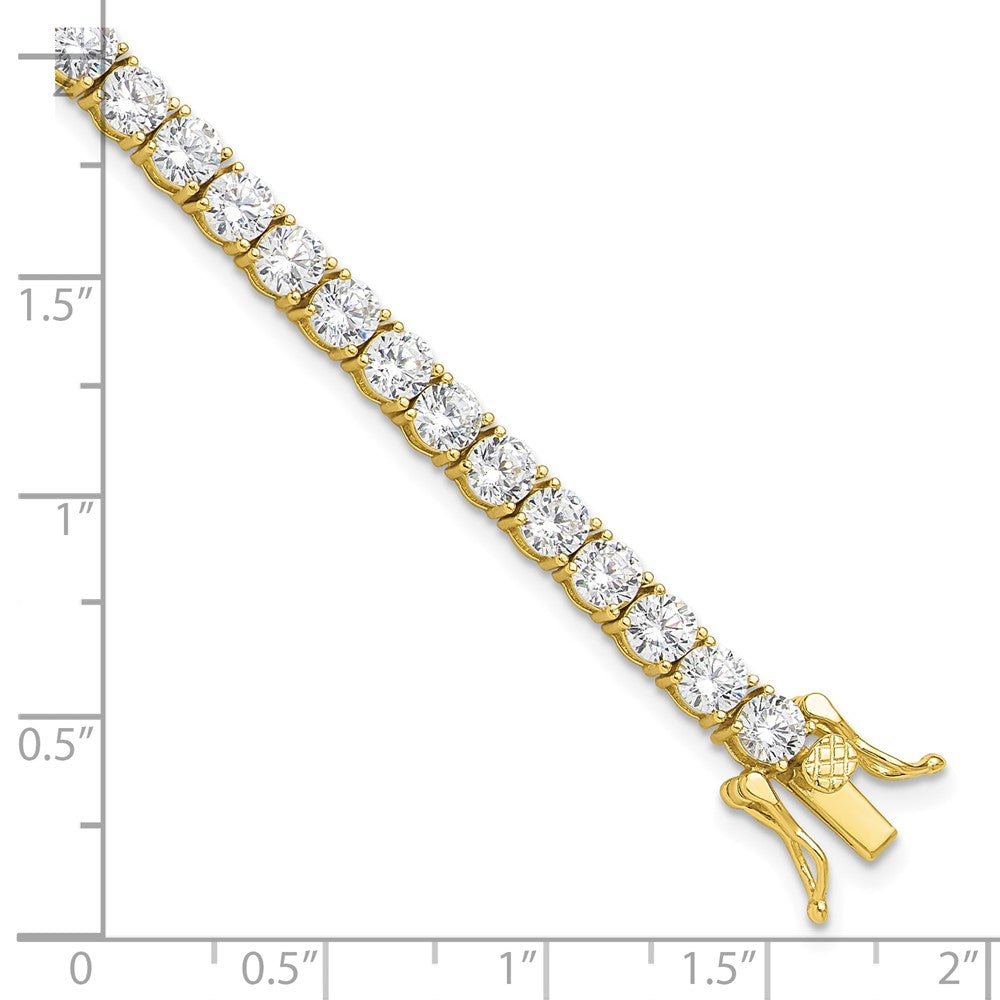 Sterling Silver Gold-tone 4mm CZ 7.5in Tennis Bracelet QG6432GP-7.5