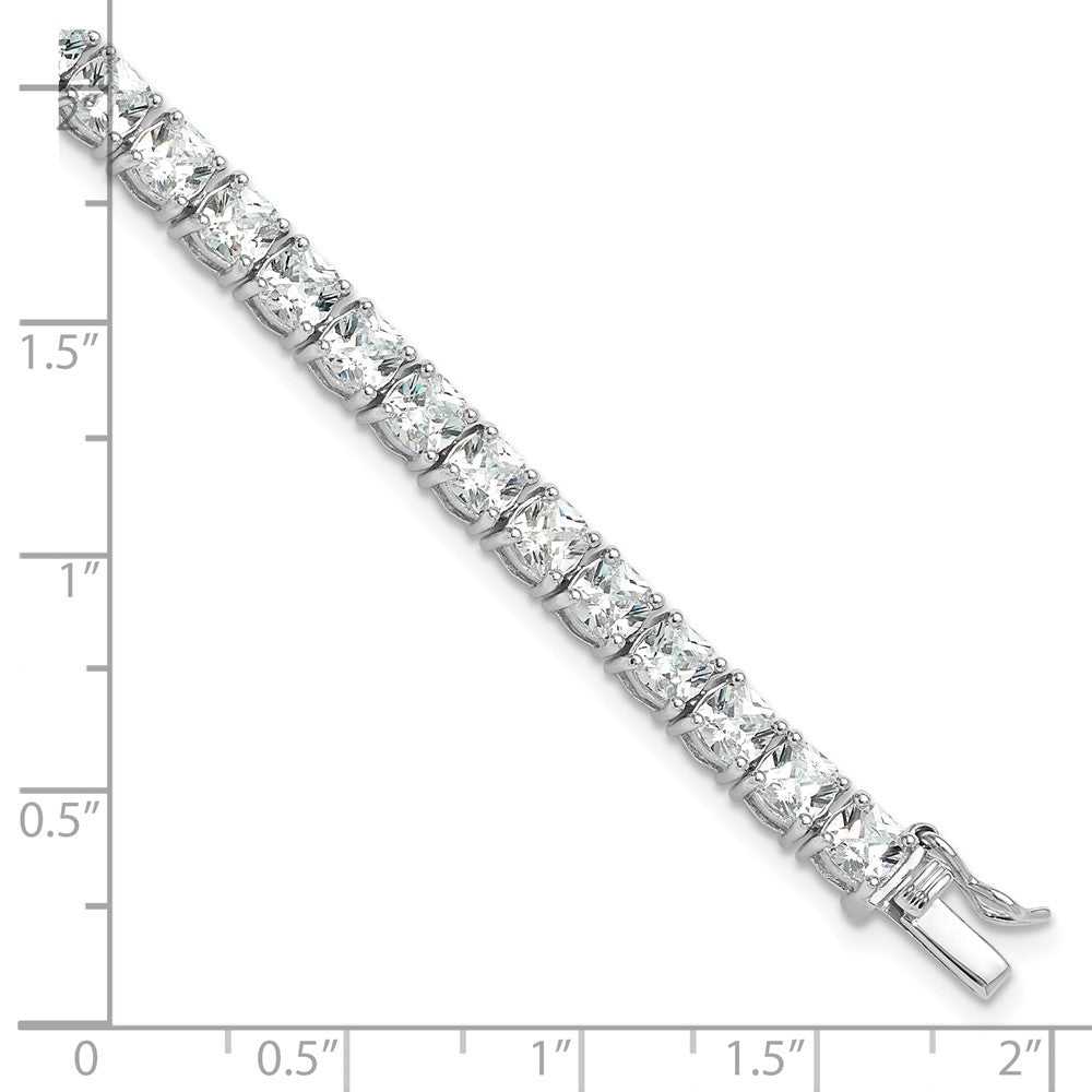 Sterling Silver Rhodium-plated Polished CZ Tennis Bracelet QG6433-7.5