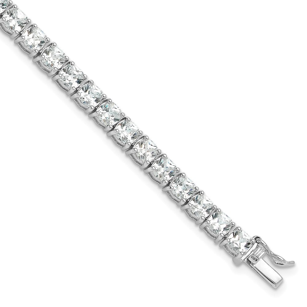 Sterling Silver Rhodium-plated Polished CZ Tennis Bracelet QG6433-7.5