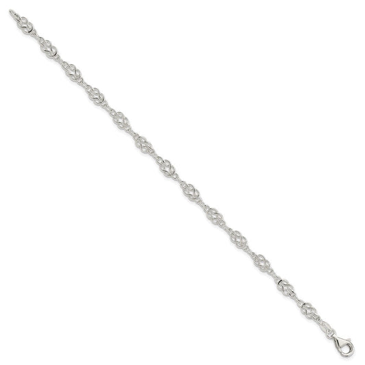 Sterling Silver 4.5mm Herculean Knot Link Bracelet QG666-7.25
