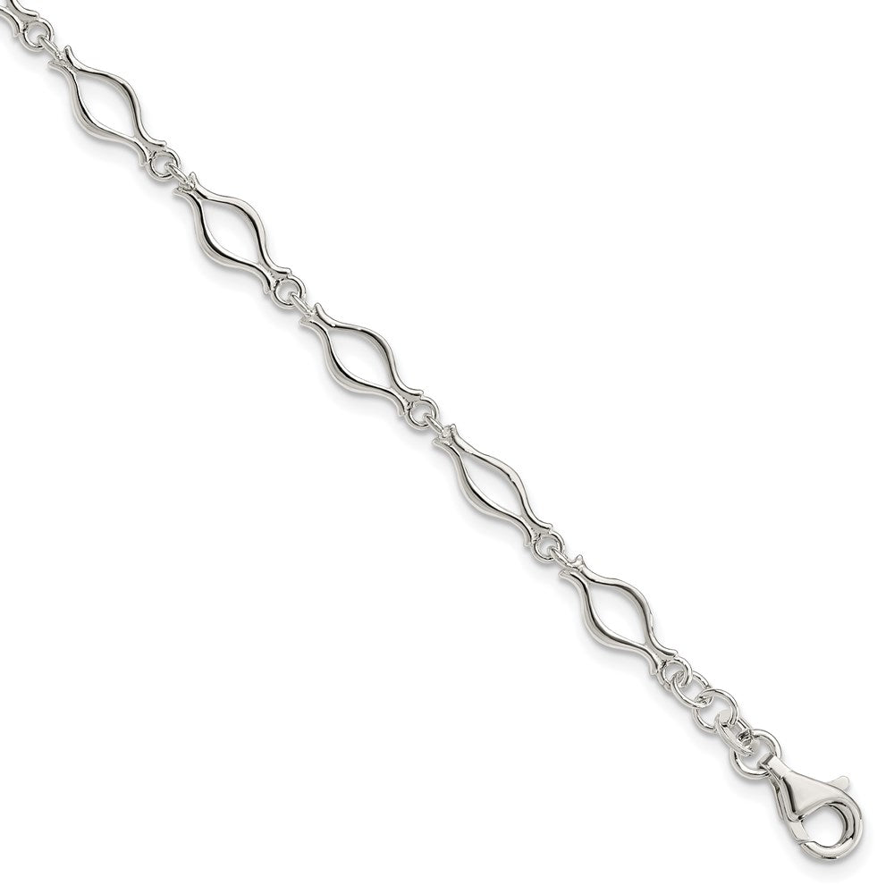Sterling Silver 5mm Fancy Link Bracelet QG667-7.25