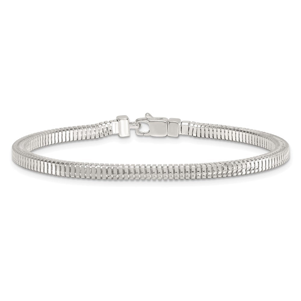 Sterling Silver Polished Fancy 3.5mm Square Snake Link 8 Inch Bracelet QG6793-8