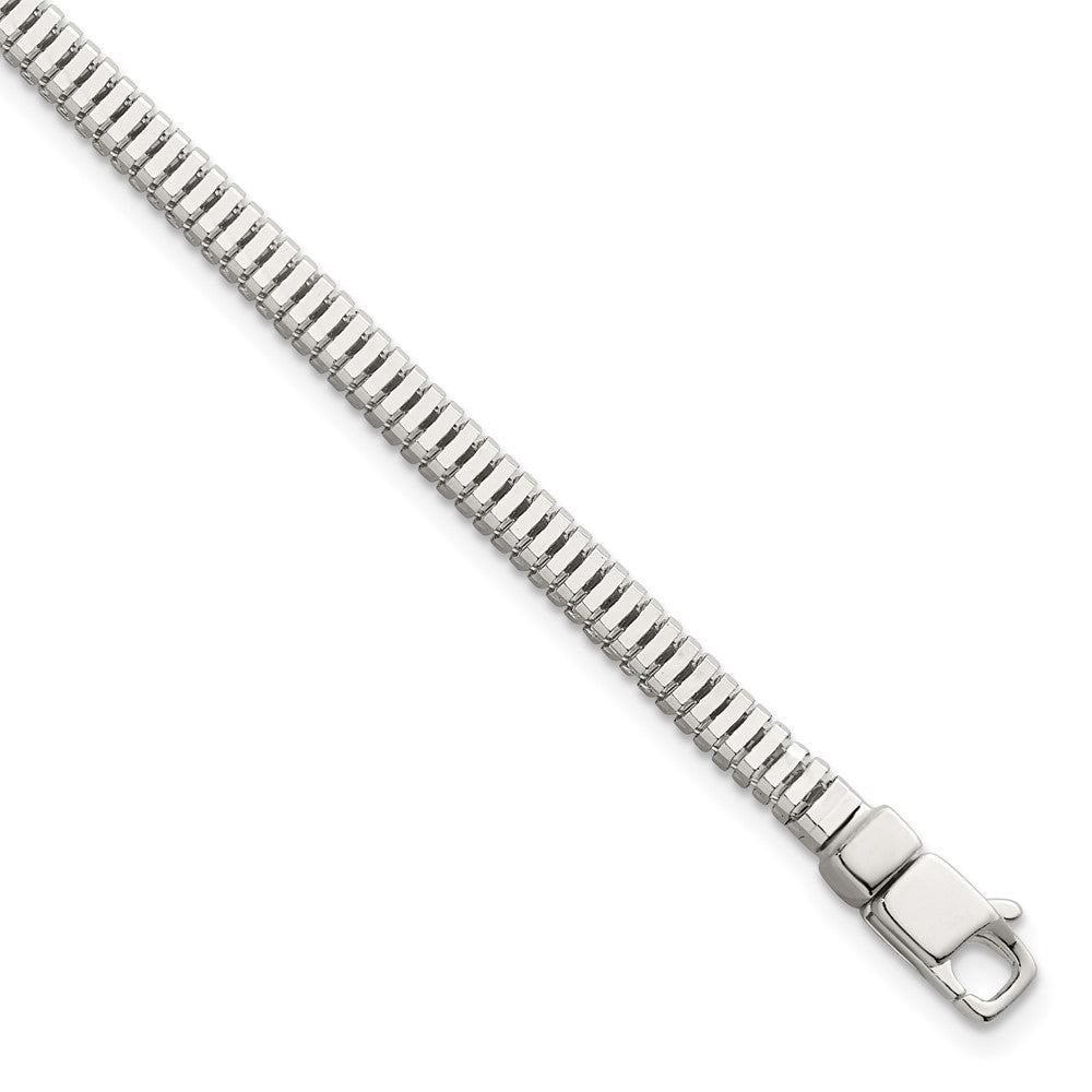 Sterling Silver Polished Fancy 3.5mm Square Snake Link 8 Inch Bracelet QG6793-8