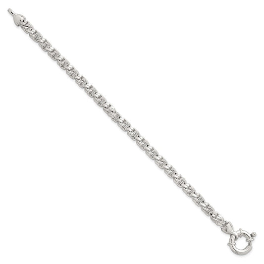 Sterling Silver Polished 5.65mm Fancy Link 7.5 Inch Bracelet QG6794-7.5