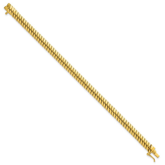 Sterling Silver Gold-Tone Polished Fancy 5.8mm S-Link 7 Inch Bracelet QG6825GP-7