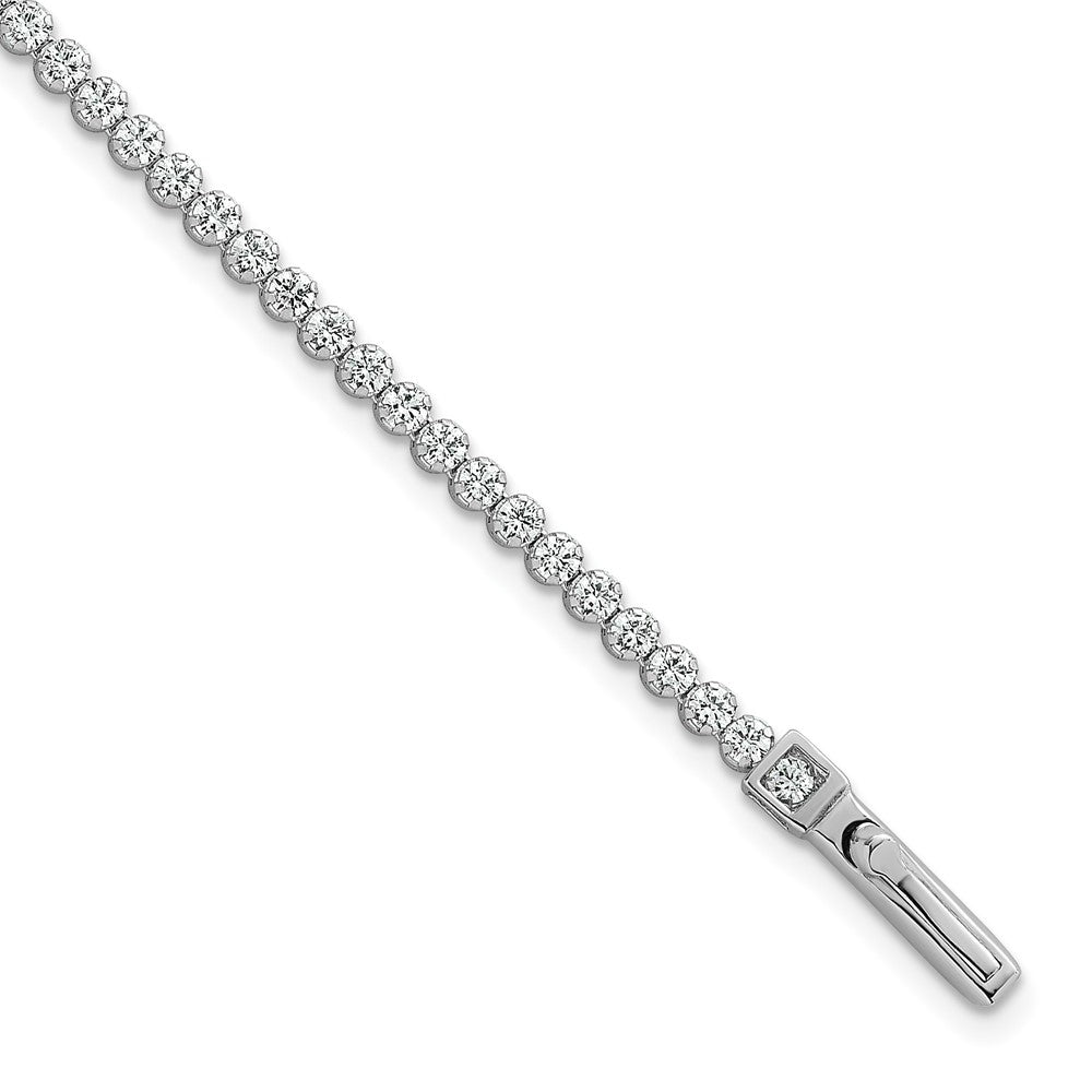 Sterling Silver Rhodium-plated Polished 2.5mm CZ 7.5 inch Tennis Bracelet QG6853-7.5