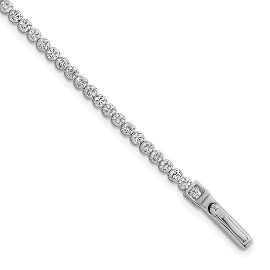 Sterling Silver Rhodium-plated Polished 2.5mm CZ 7.5 inch Tennis Bracelet QG6853-7.5