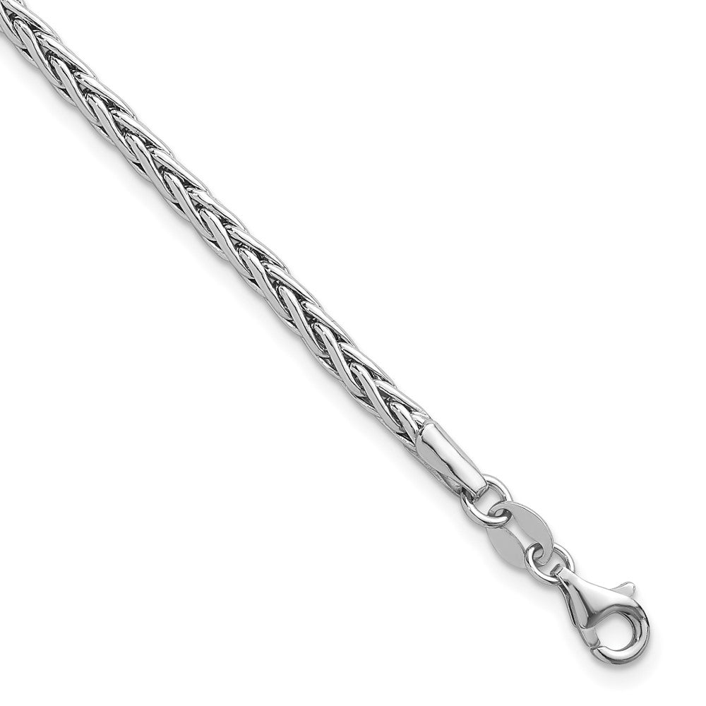 Sterling Silver Rhodium-plated Fancy Braided Link 7 inch with 1 inch Extender Bracelet QG6914-7