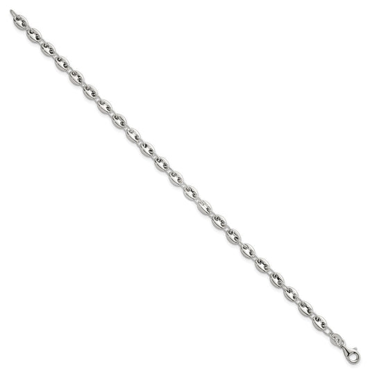 Sterling Silver Polished 4.8mm Puffed Mariner/Anchor Link 7.5 Inch Bracelet QG6918-7.5