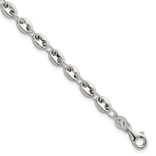 Sterling Silver Polished 4.8mm Puffed Mariner/Anchor Link 7.5 Inch Bracelet QG6918-7.5