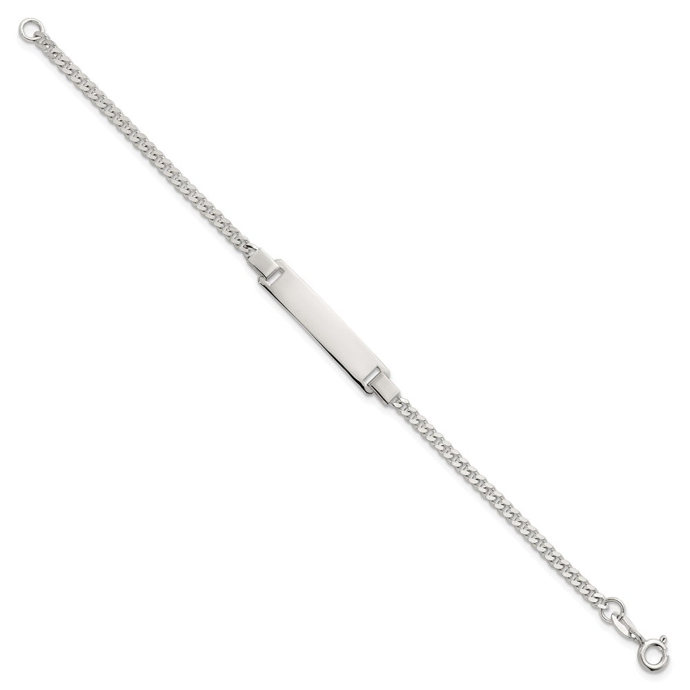 Sterling Silver Polished Curb Link Childrens 6.25 Inch ID Bracelet QG7247-6.25