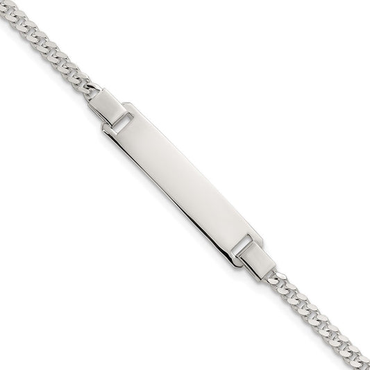 Sterling Silver Polished Curb Link Childrens 6.25 Inch ID Bracelet QG7247-6.25