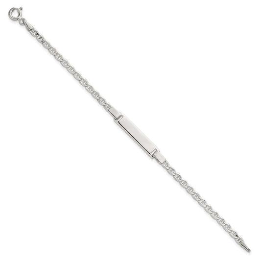 Sterling Silver Polished Anchor Link Childrens 6 Inch ID Bracelet QG7248-6