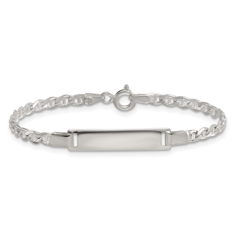 Sterling Silver Polished Anchor Link Childrens 6 Inch ID Bracelet QG7248-6