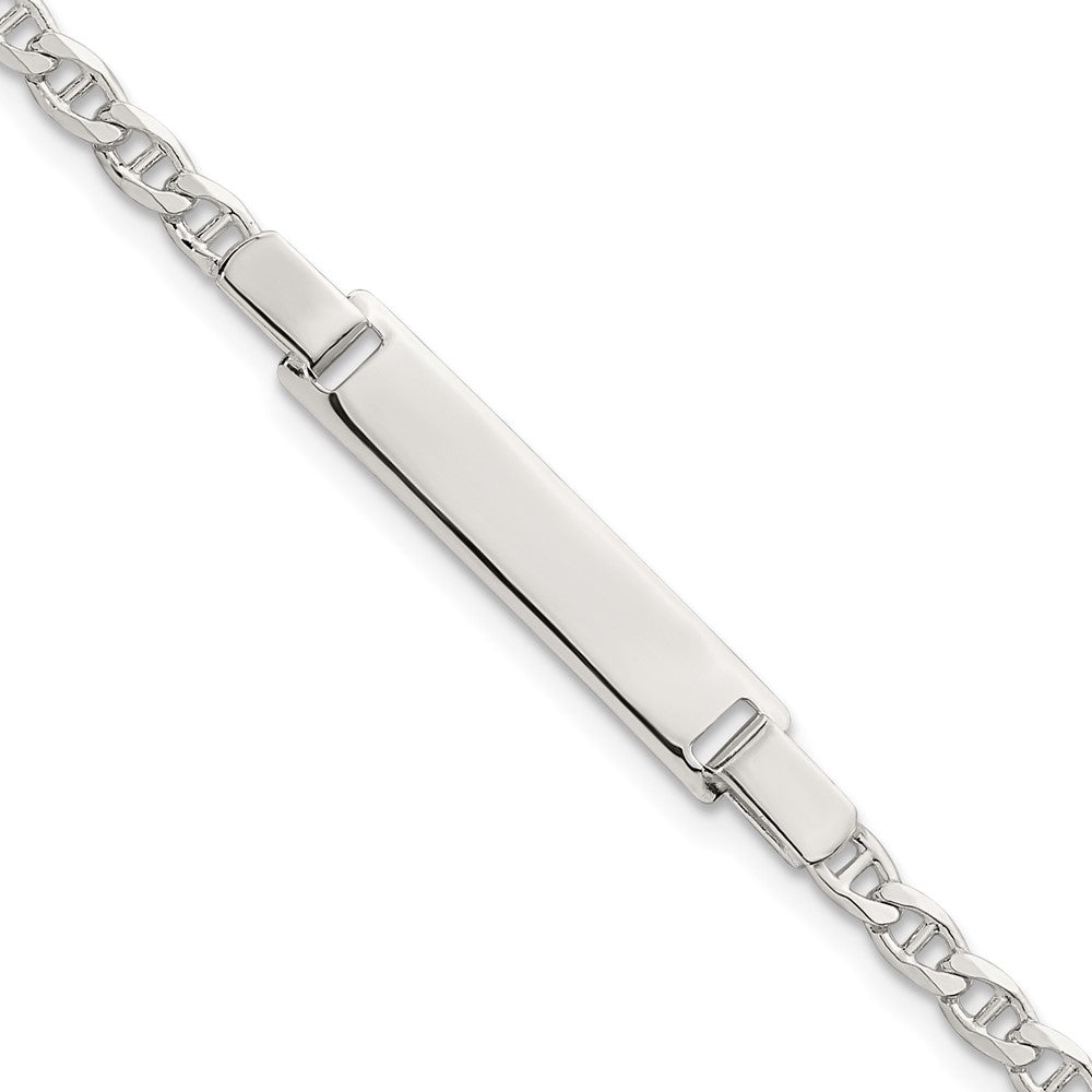 Sterling Silver Polished Anchor Link Childrens 6 Inch ID Bracelet QG7248-6