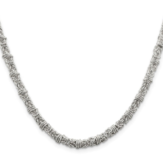 Sterling Silver 4mm Fancy Byzantine ChainQH1076