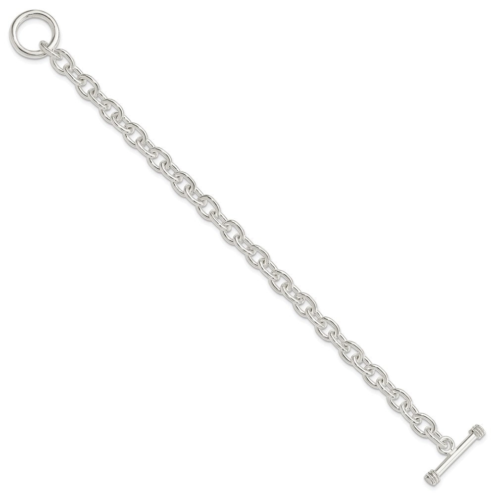 Sterling Silver 7.75inch Polished Fancy Link Toggle Bracelet QH124-7.75