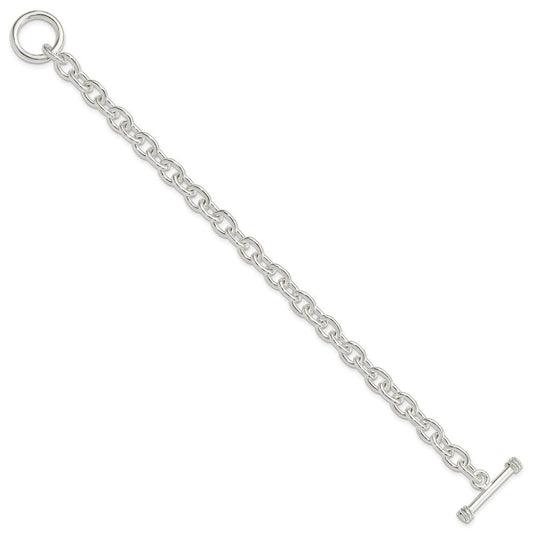 Sterling Silver 7.75inch Polished Fancy Link Toggle Bracelet QH124-7.75