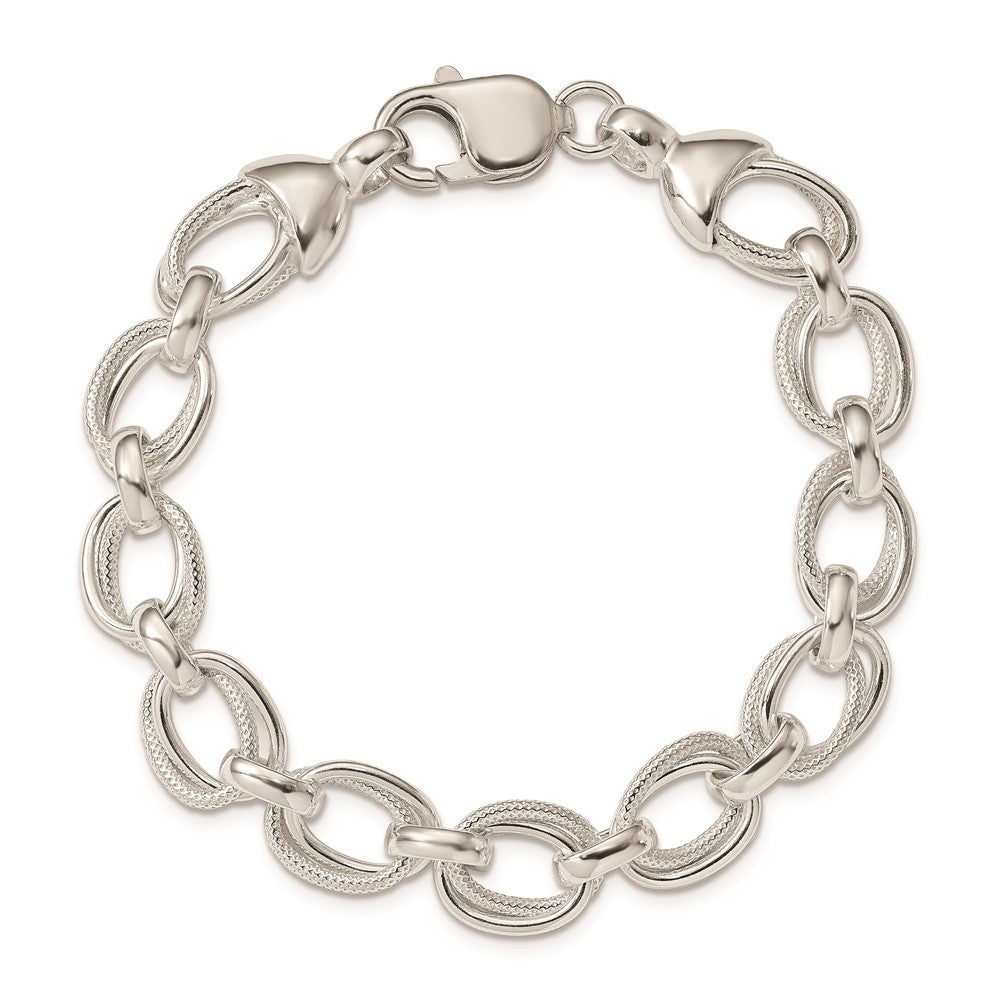 Sterling Silver 7.5inch Fancy Link Bracelet QH174-7.5