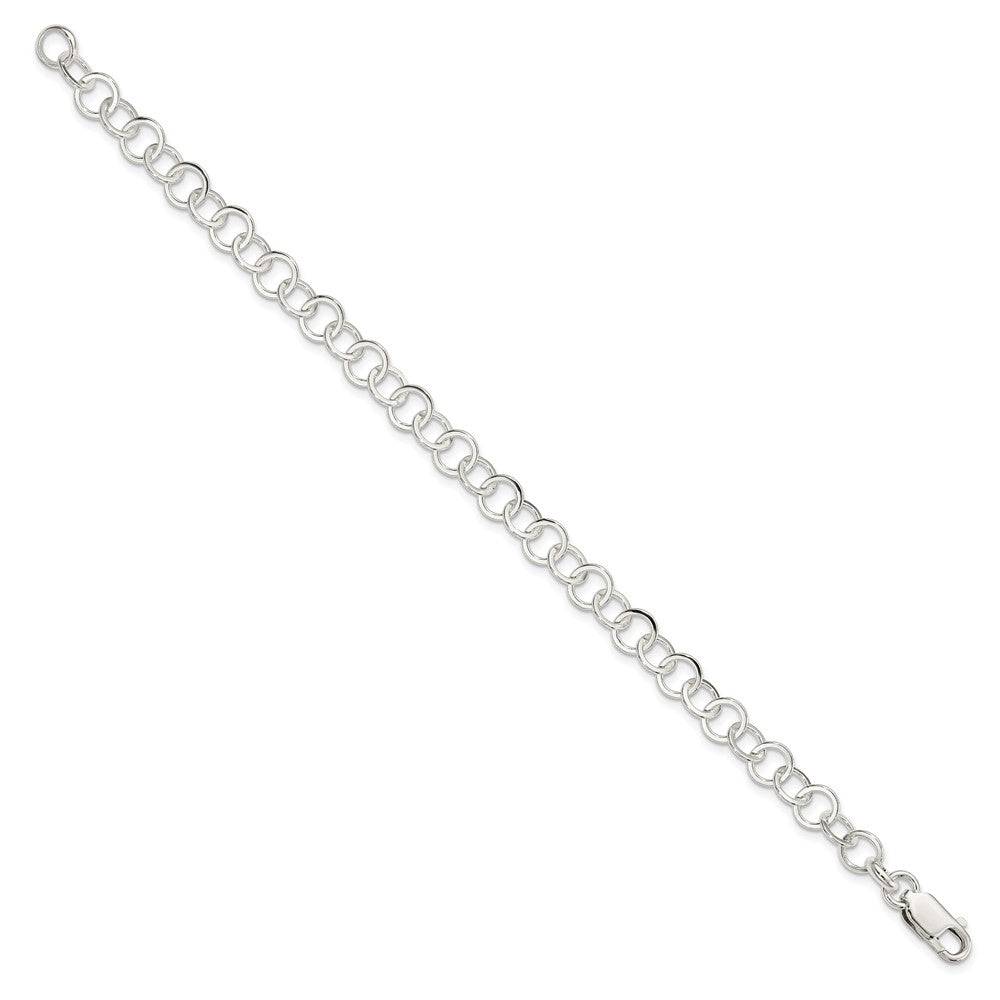 Sterling Silver 7.5inch Fancy Link Bracelet QH211-7.5