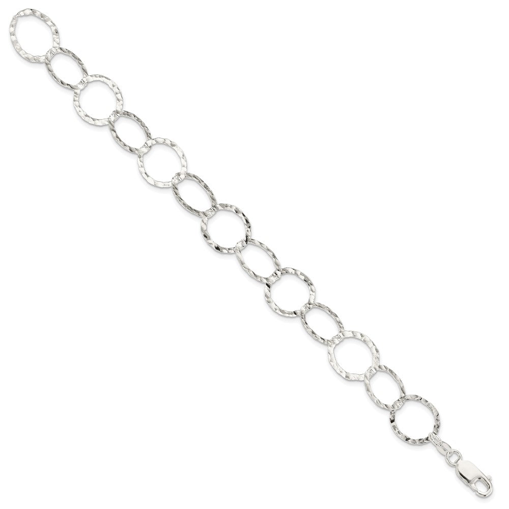 Sterling Silver Fancy Hammered Bracelet QH2427-7.5