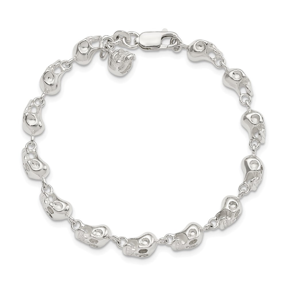 Sterling Silver Skull Bracelet QH4480-7