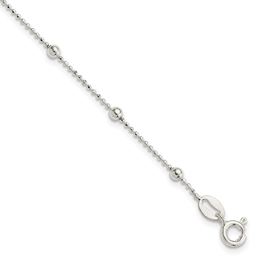 Sterling Silver Polished Beaded Bracelet QH4960-7