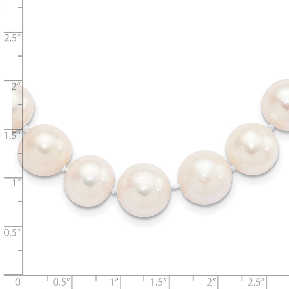 Sterling Silver Rhodium-plated 11-12mm White Near-Round Freshwater Cultured Pearl 7.25 inch Bracelet QH5151-7.25