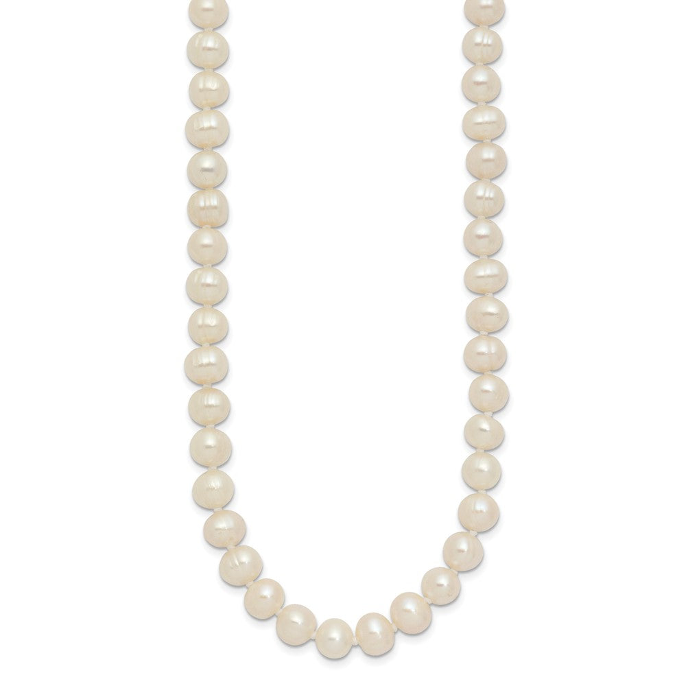 6-7mm White Semi-round Freshwater Cultured Pearl Endless 80 inch Necklace QH5202