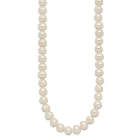 6-7mm White Semi-round Freshwater Cultured Pearl Endless 80 inch Necklace QH5202