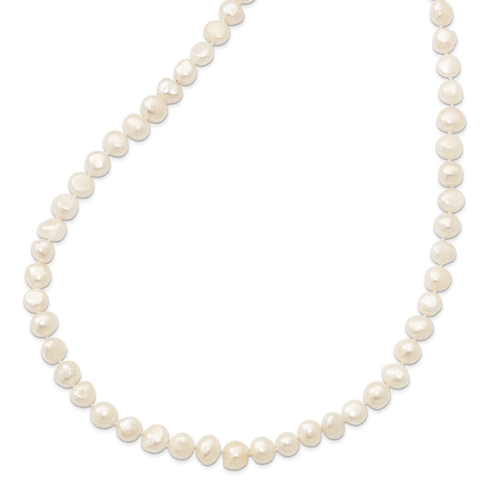 9-10mm White Baroque Freshwater Cultured Pearl Slip-on Endless 64 inch Necklace QH5320