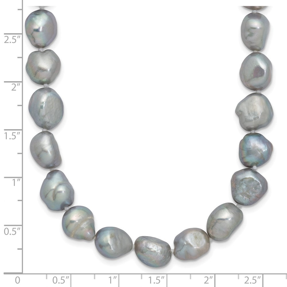 9-11mm Grey Baroque Freshwater Cultured Pearl Endless 64 inch Necklace QH5320G