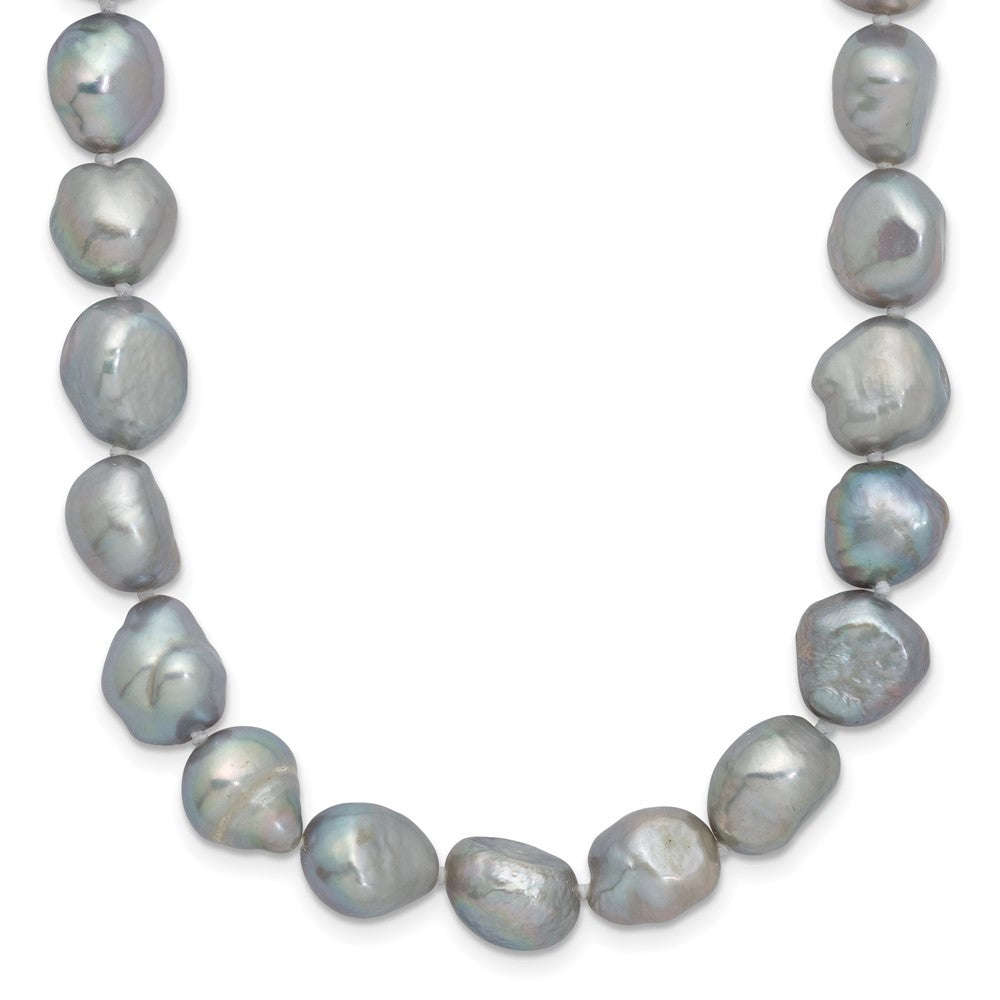 9-11mm Grey Baroque Freshwater Cultured Pearl Endless 64 inch Necklace QH5320G