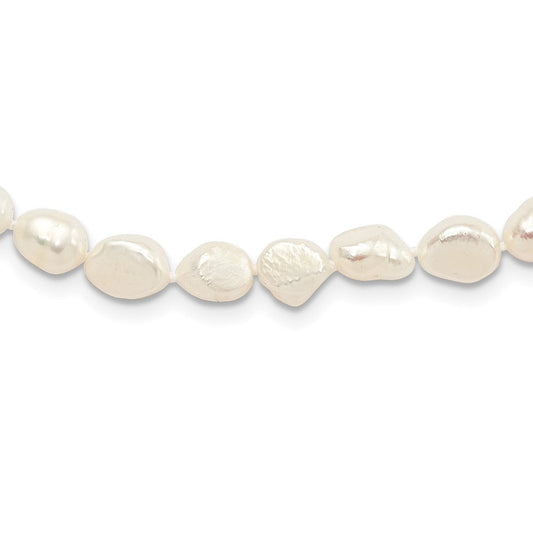 9-10mm White Baroque Freshwater Cultured Pearl Slip-on Endless 64 inch Necklace QH5320