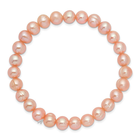 6-7mm Pink Freshwater Cultured Pearl Stretch Bracelet QH5460